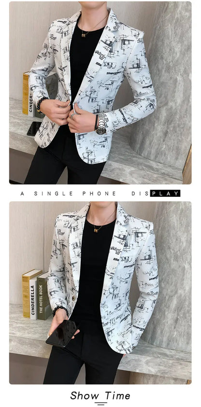 Blazer Men's Fashion Outdoor Travel Gentleman Wedding Slimming Business Versatile Trendy Casual Korean-style Formal Wear Blazer