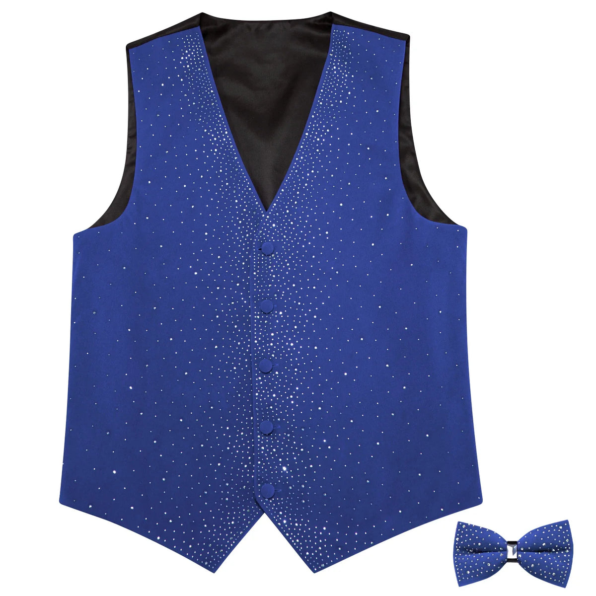 Men's Glitter Vest with Matching Bow Tie – Sparkly Sequin Style for Parties, Proms & Festive Events