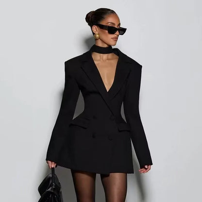 Elegant Women's Office Blazers Spring 2026 New Fashion Slim V-neck Warm Suits Jackets Chic Young Women's Travel Joker Coats