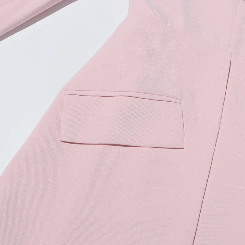 Spring Autumn New Women Blazer Back Hollow Out Waist Cinching Slim Fit Solid Color French Elegant Fashion Tide Coat HK17101