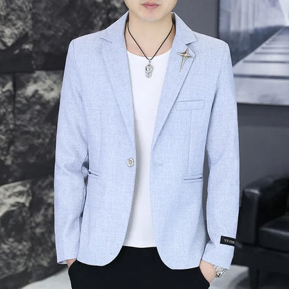 Men's Slim Fit Fashionable Hair Stylist Little Blazer Autumn 2026 New Arrival Trendy Small Jacket for Younger Men