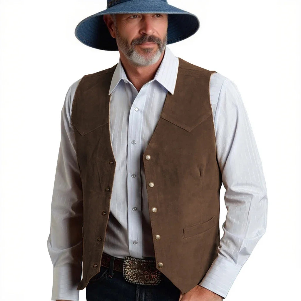 Men's Suit Vest Slim Fit V-Neck Metal Buttons Flannel Waistcoat for Business & Smart Casual Occasions