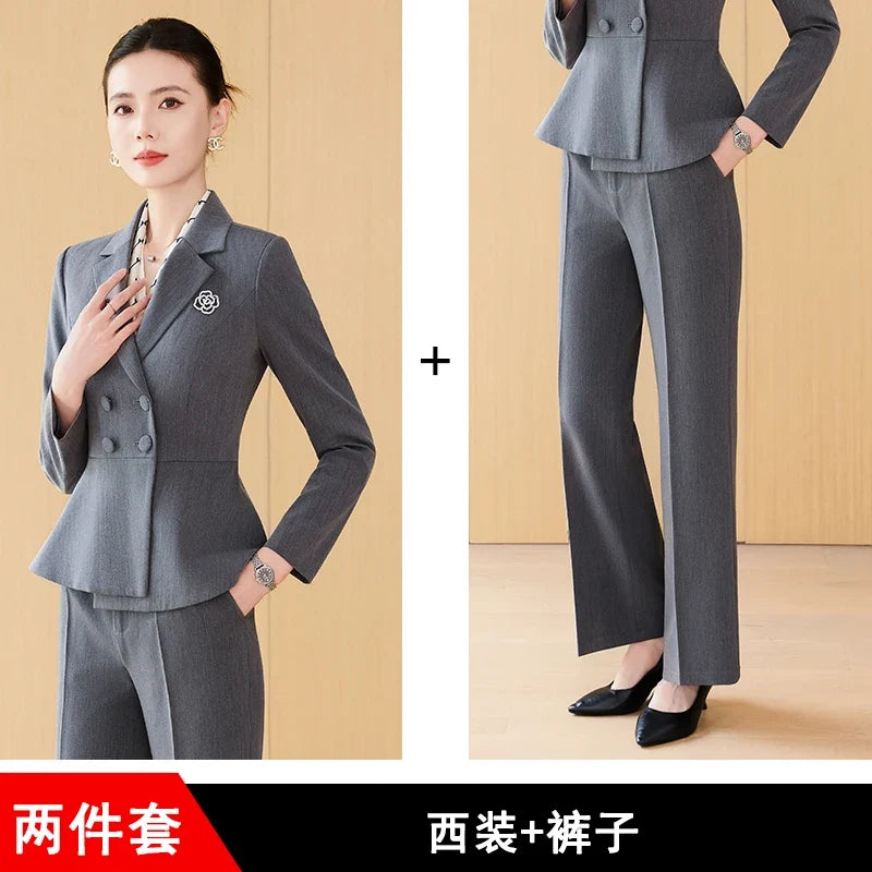 Fashion professional women's high-quality two-piece pants+blazers, exquisite elegant, new products for autumn winter 2025
