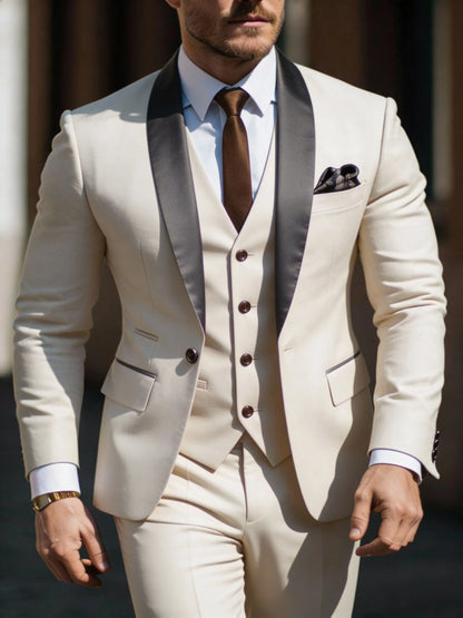 Costume 3 pièces pour homme veste gilet pantalon, Costumes de mariage d'affaires pour hommes pour bal de promo Musculaires costumes de mariage pour hommes