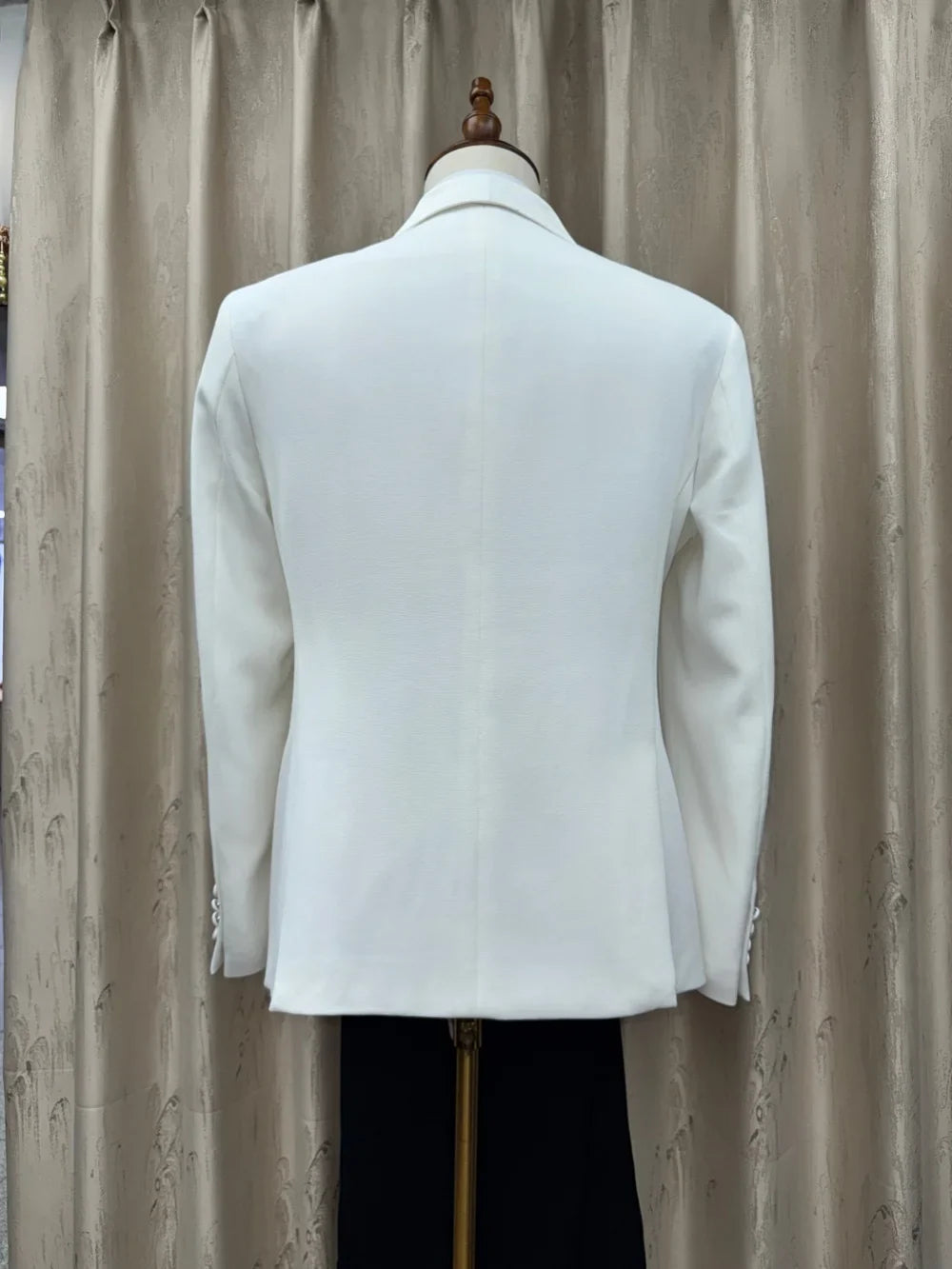 Golden Embroidery Men's Slim Fit Suits 2 Pieces Party Prom Wear Double Breasted Man Tuxedo Host Costumes High Quality Suit Set