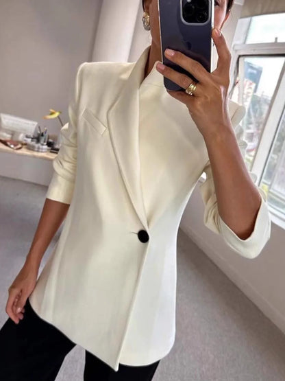 Street Style Loose Fit Long Sleeve Casual Suit Jacket Fashionable Autumn Winter Outerwear for Women
