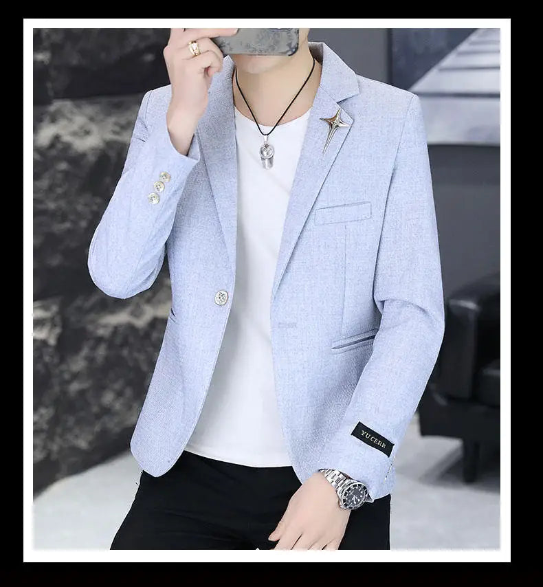 Men's Slim Fit Fashionable Hair Stylist Little Blazer Autumn 2026 New Arrival Trendy Small Jacket for Younger Men