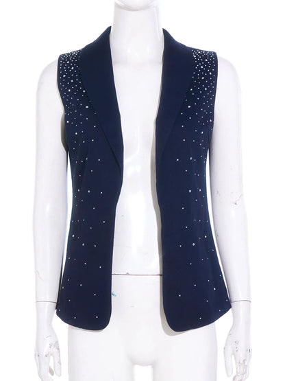 Women V-neck Sequins Vests Fashion Waistcoat Sleeveless Vest Party Tops Clubwear Lady Nightclub Disco Music Festival Outfit