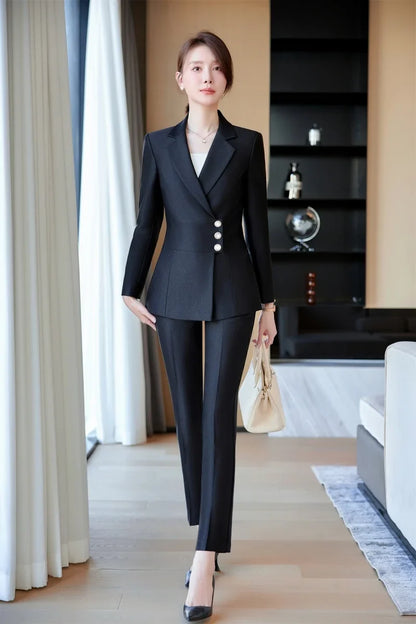 New fashion professional women's clothing for 2025, high-quality two-piece suit jacket + pants. Elegant and charming