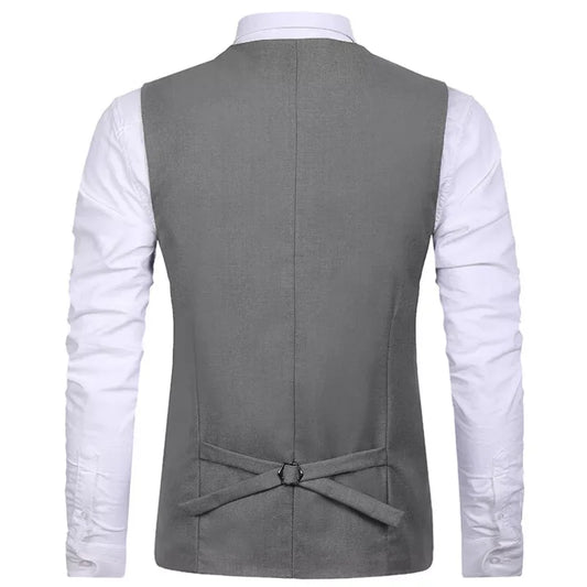 Men's Vest Double Breasted Slim Fit Formal Waistcoat for Wedding & Business