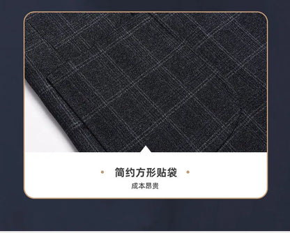 Blazer The New Autumn and Winter Fashion Middle-aged Business Casual Checkered Wedding Host Men's Outdoor Performance Blazer