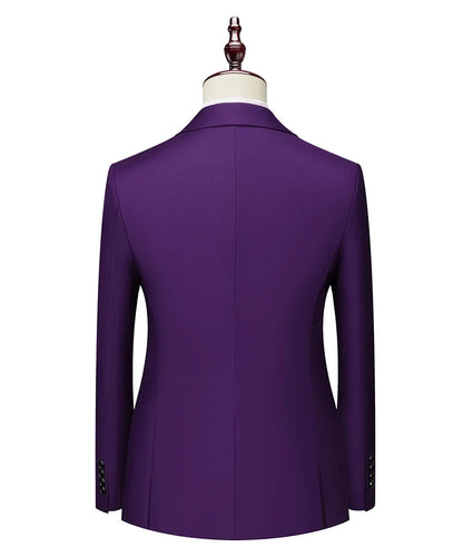 Men's Double Breasted Blazer – Formal Solid Color Suit Jacket for Weddings & Business