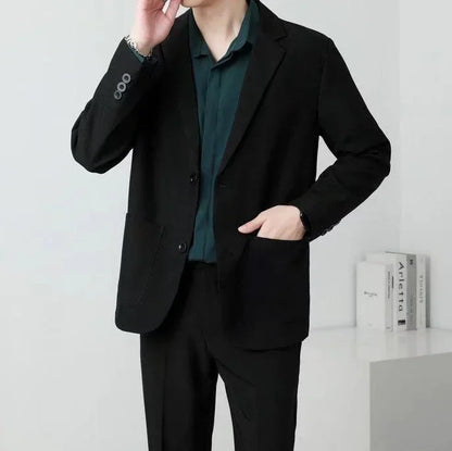 Men's Oversized Blazer Smart Casual Single Breasted Jacket for Business and Daily Wear