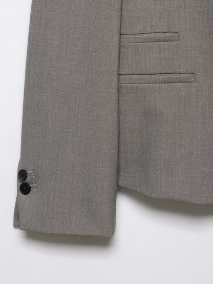 Elegant Women Solid Blazer Coat Spring Autumn Turtleneck Long Sleeve Single Breasted Straight Blazer Female Chic Suit Jacket