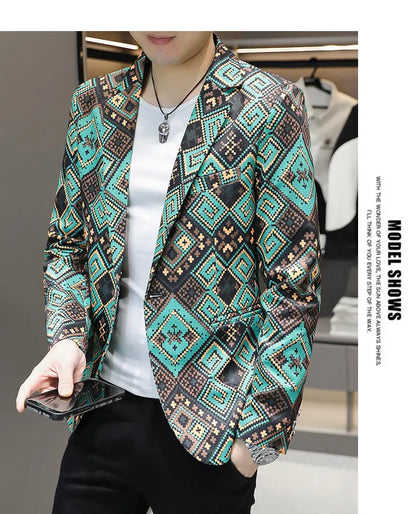 Blazer Men's fashion outdoor travel gentleman wedding Slimming Business versatile Trendy Casual Korean-style formal wear Blazer