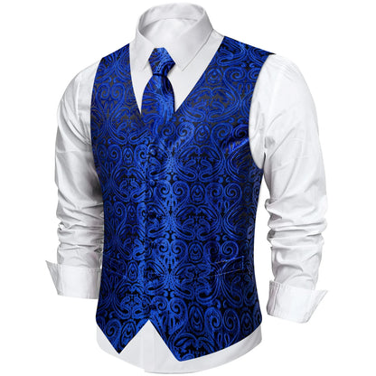 Men's Paisley Suit Vest with Tie and Handkerchief Set for Wedding and Prom