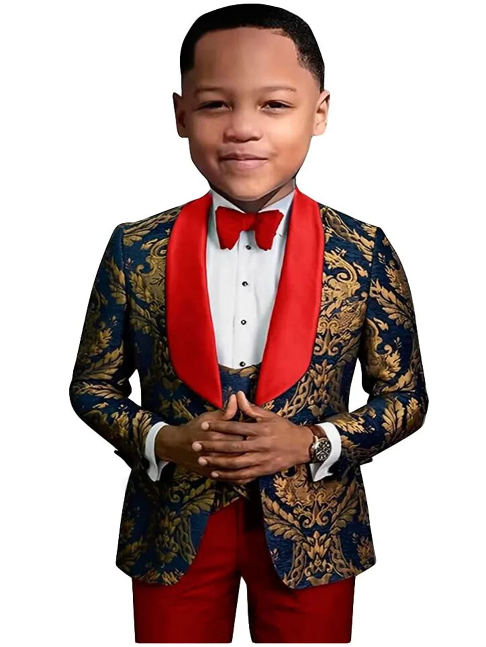 4 Pices Slim Fit Dresswear Suit Set For Formal Occasion Handsome Boys Christmas Set Customize High Quality Tuxedo