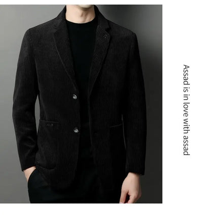 Men's High-Quality Corduroy Coat Autumn Winter Thick Velvet Casual Suit Jacket Handsome Ruffian Business Top Trend