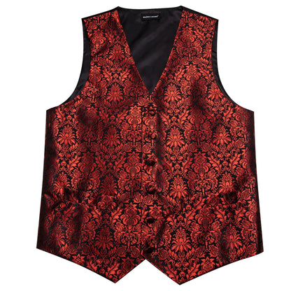 Men's Suit Vest with Matching Tie | Jacquard Paisley Waistcoat for Weddings & Formal Events