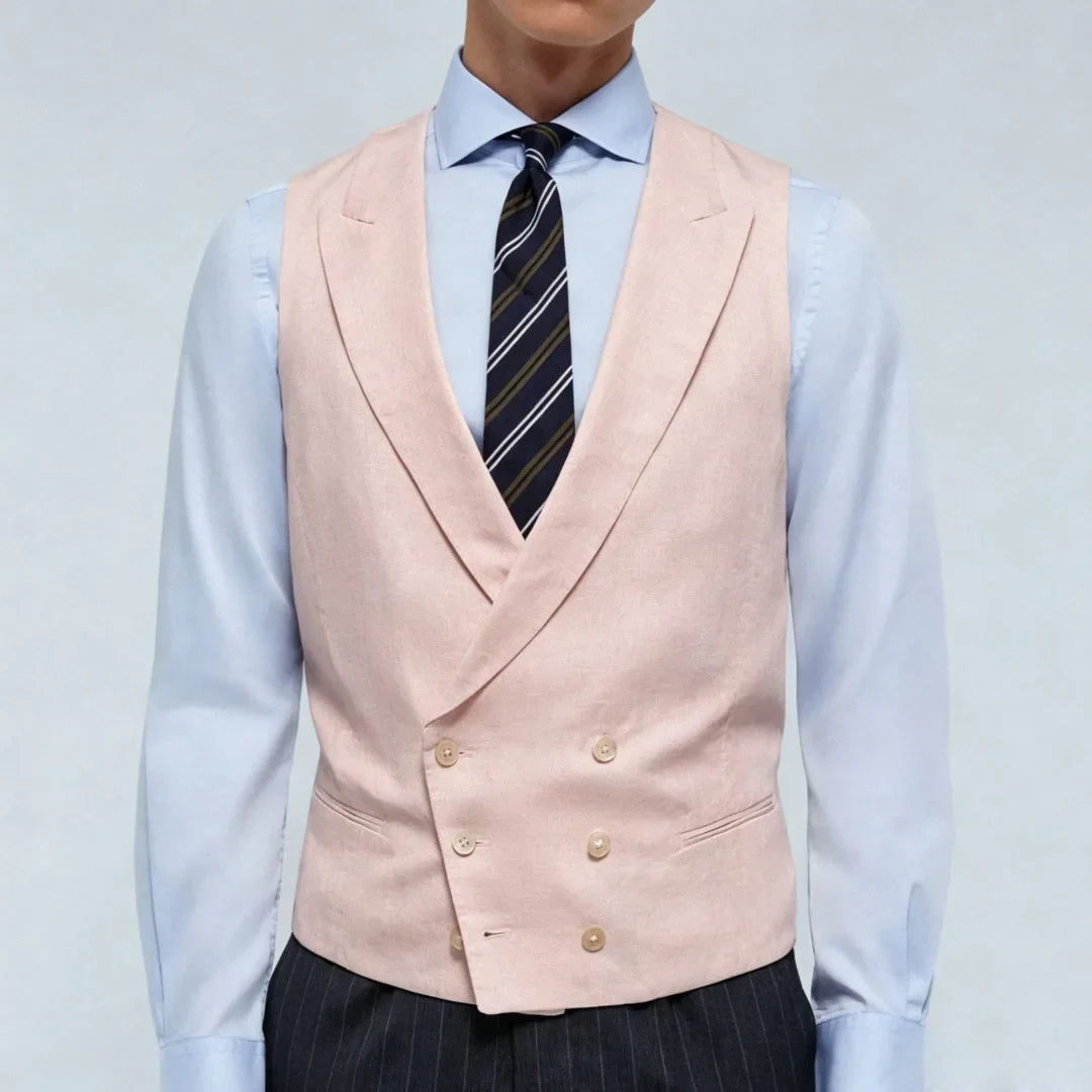 Men Vest Double Breasted Lapel Waistcoat for Wedding & Formal Occasions – Multi-Color