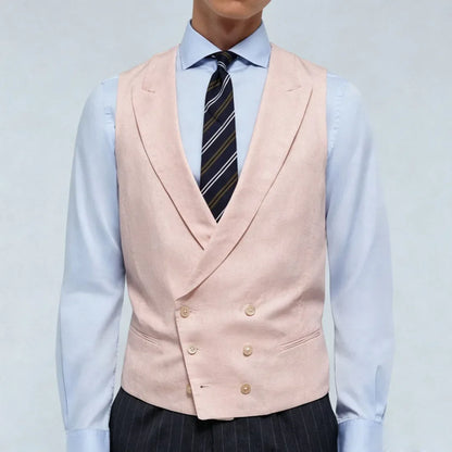 Men Vest Double Breasted Lapel Waistcoat for Wedding & Formal Occasions – Multi-Color