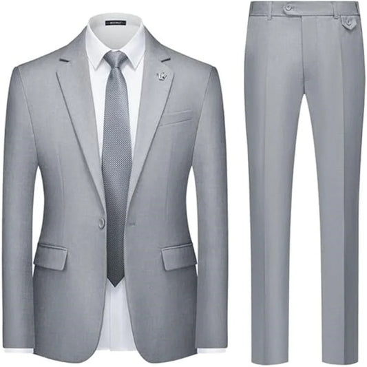 Men's 3-Piece Single Breasted Slim Fit Suit – Jacket, Vest & Trousers for Weddings & Business Banquets