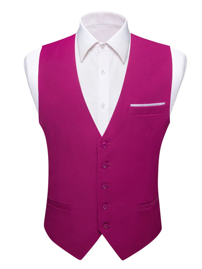 Men's Satin Formal Vest – Multi-Color Wedding & Business Waistcoat for Men
