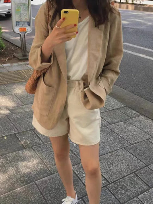 Loose Fit Summer New Style Women's  Jacket Cotton Linen Thin Material Large Size Street Style Small West Coat High End ...