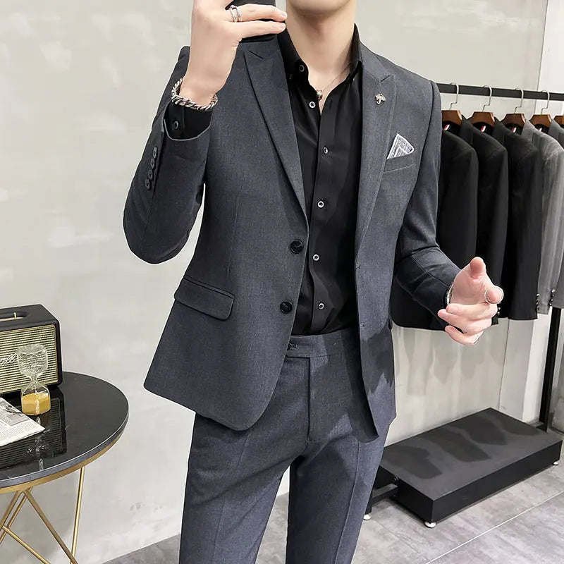 Men's Slim Fit Wedding Suit – Blazer & Pants Set