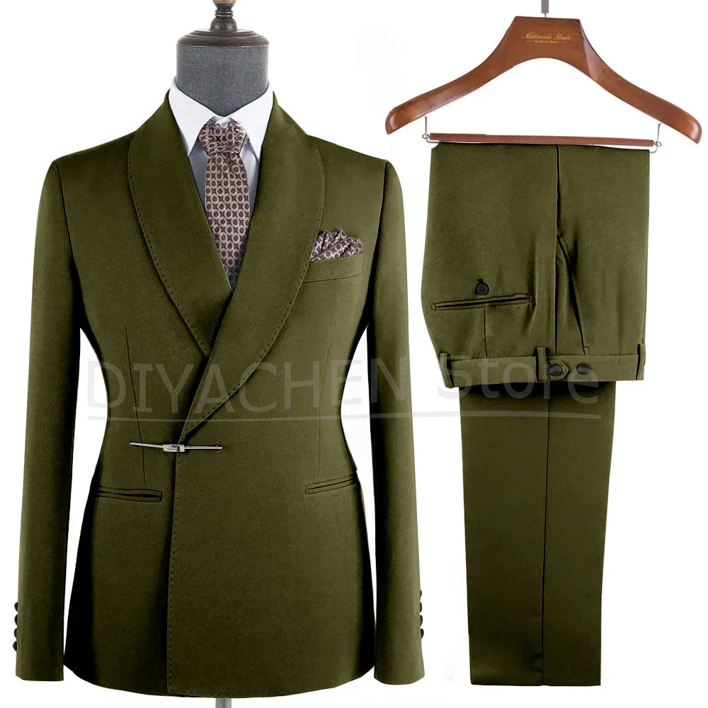Ternos Masculino – Smoking Masculin à Revers Métalliques, Tissu Formel, Cigar Masculino