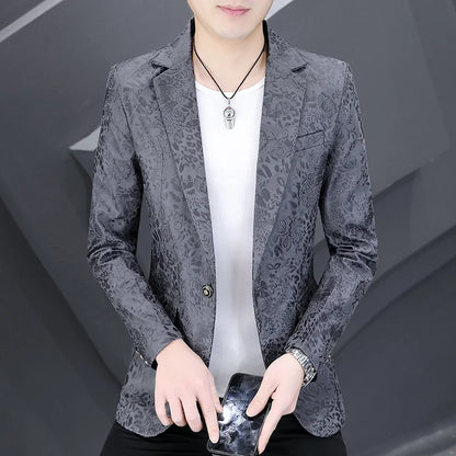 Brand Hot Stamping Casual Business Suit Jacket Men Retro Slim Fit Casual Suit Jackets Social Banquet Office Uniform Blazers 2026