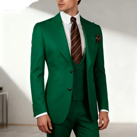 Men's 3 Piece Solid Tuxedo Jacket with Lapel And Pocket for Birthday Wedding Office Work Jacket