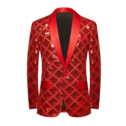 2023 New High Quality Handsome Fashion Boutique Men's Stereo Square Sequin Casual Dance Suit Jacket Boutique Fashion Suit Jacket