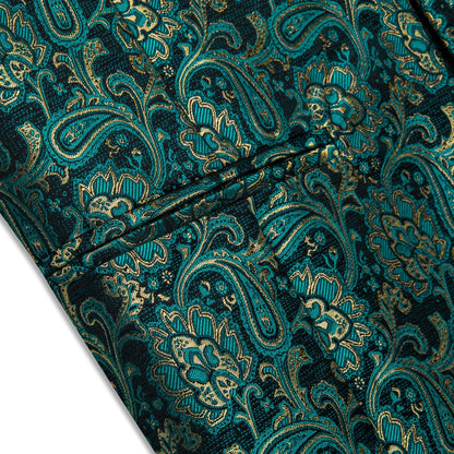 Men's Paisley Waistcoat with Matching Tie, Pocket Square and Cufflinks Set for Weddings and Business Events