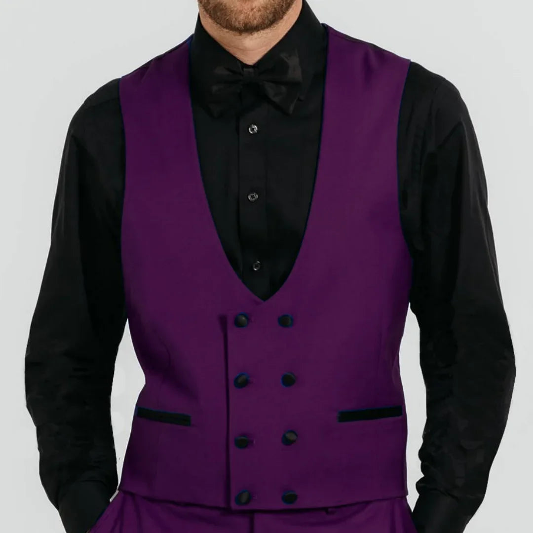Men's Formal Vest Double-Breasted Waistcoat for Weddings & Events