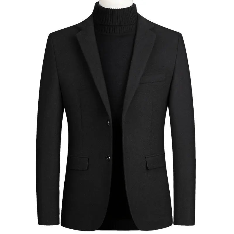 New Men's Wool Blazers Male Suit Jacket Oversized Solid Business Casual Winter Jacket Men Clothing Wedding Suit Coat 4XL