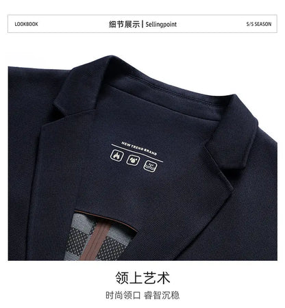 Seamless Adhesive Thin Style Blazer Fashionable Outdoor Travel, Camping, Wedding, Men's Slim-fit Casual Wear, Breathable Blazer