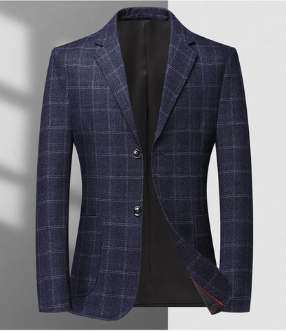 Blazer The New Autumn and Winter Fashion Middle-aged Business Casual Checkered Wedding Host Men's Outdoor Performance Blazer