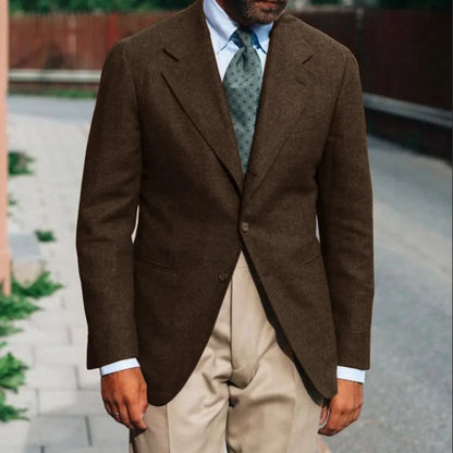 Men's Wool Blazer Single Breasted Slim Fit for Wedding Office and Party Wear