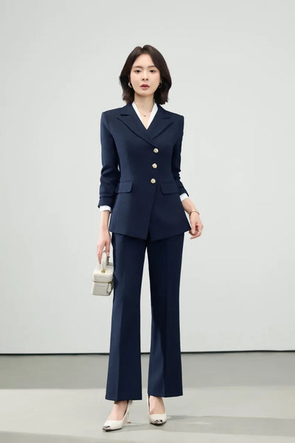 Fashionable professional women's wear, exquisite elegant two-piece suit jacket + pants, new style for autumn/winter 2025