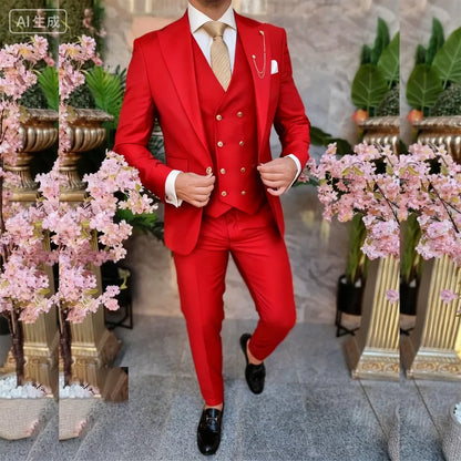 Men's 3-Piece Suit Set Single Breasted Regular Fit – Multi-Color | Jacket, Pants & Vest