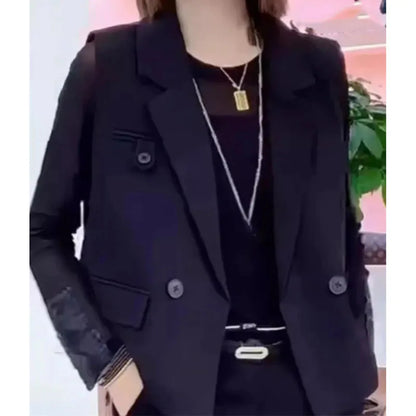 Korean Women With Lining Suit Vest Top Spring Autumn Female Cardigan Waistcoat Jacket Lady Casual Fashion Sleeveless Blazer Coat