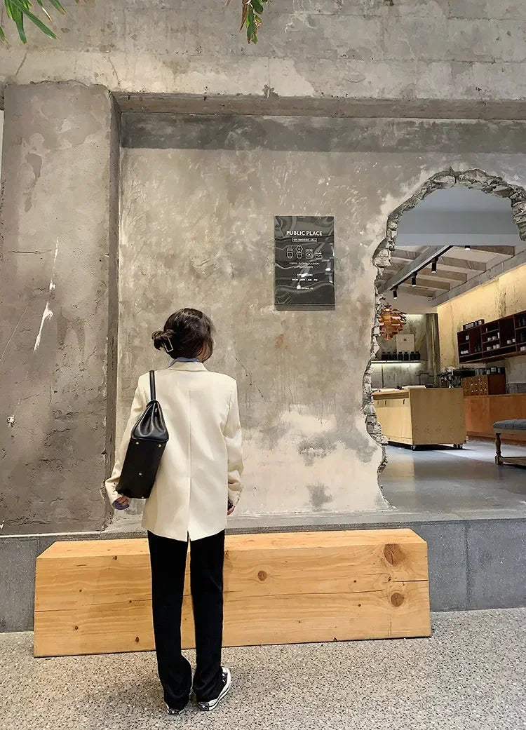 Women's Slim Fit Long Sleeve Blazer Elegant Office Blazer Casual Korean Fashion Street Trend Spring Autumn New