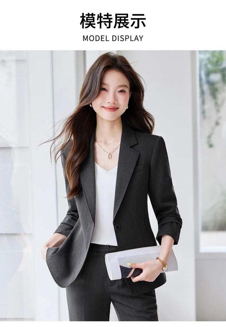 Fashion professional women's clothing, high-quality two-piece pants+jacket, exquisite elegant, new for autumn winter 2025