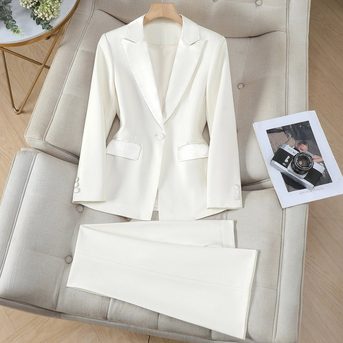 Elegant Chic Business Trousers Blazer Suits Women Autumn New 2026 Commuter Jackets and Pants Sets 2 Piece Outfit Black