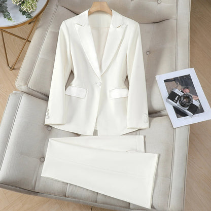 Elegant Chic Business Trousers Blazer Suits Women Autumn New 2026 Commuter Jackets and Pants Sets 2 Piece Outfit Black