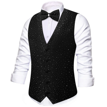 Men's Glitter Vest with Matching Bow Tie – Sparkly Sequin Style for Parties, Proms & Festive Events
