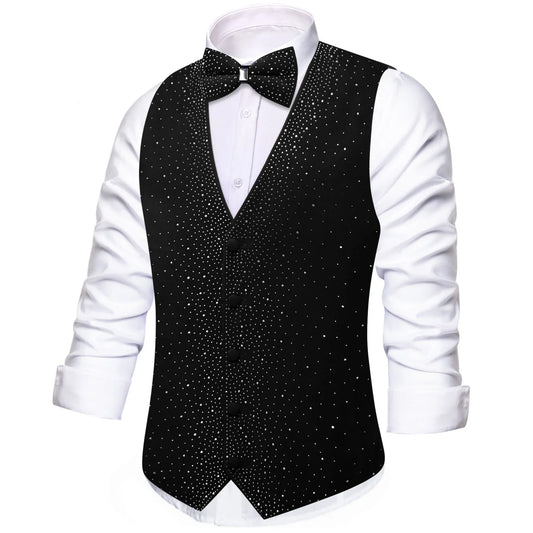 Men's Glitter Vest with Matching Bow Tie – Sparkly Sequin Style for Parties, Proms & Festive Events