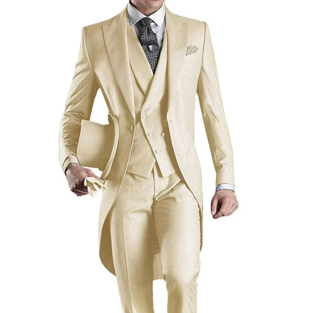 Men's 3-Piece Slim Straight Suit Set for Weddings, Formal Events & Graduation