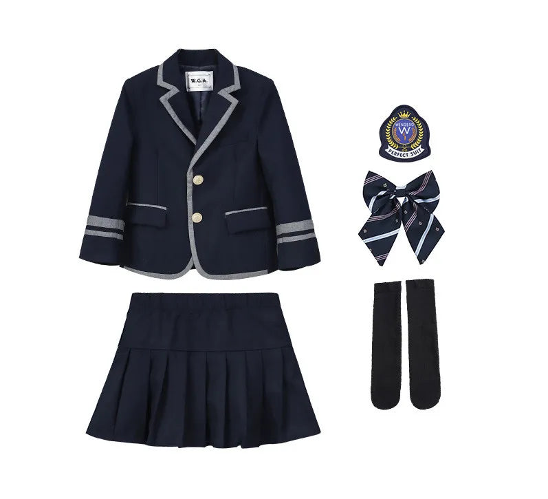 3-15T Children's School Uniform Boys Girls Graduation Event Performance Ceremony Kindergarten Costume Twins Birthday Party Dress